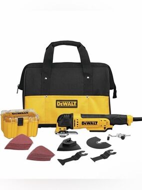 DEWALT Corded Oscillating Multi-Tool, 3-Amp, Wood Blades, Sandpaper (DWE315)